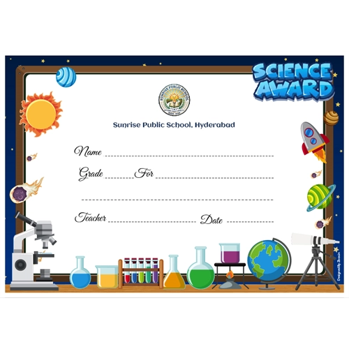 School Science Award Certificate A4 Size | Use on Laser Printer